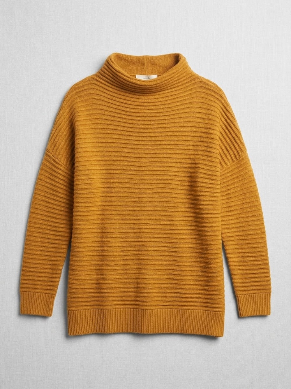 beachlunchlounge Ochre Ribbed Mock Neck Sweater